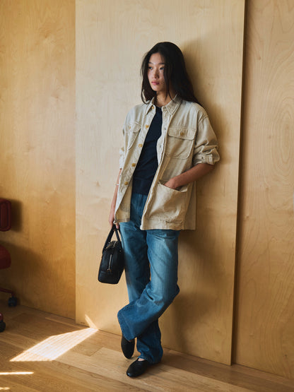CAROLINE SILK LINEN JACKET [ Natural ]