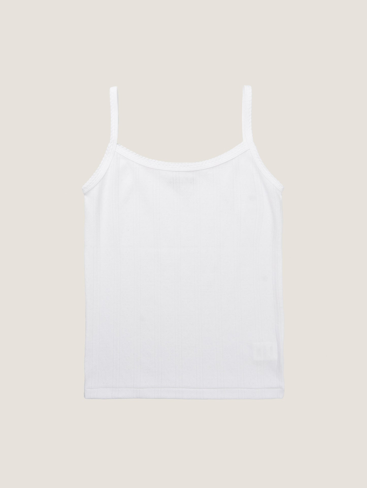 SCALLOPED TRIM SLEEVELESS [ White ]