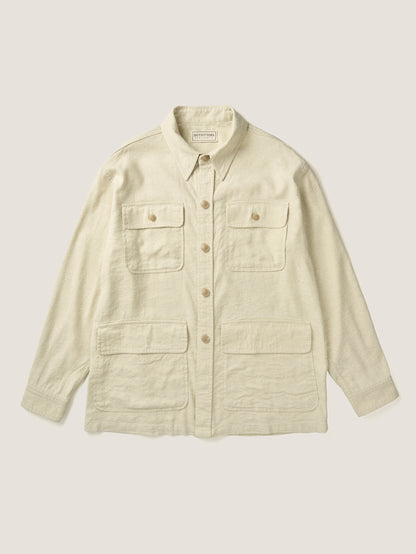 CAROLINE SILK LINEN JACKET [ Natural ]