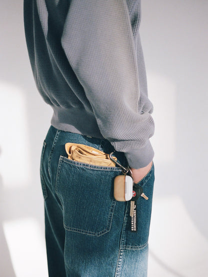 WAFFLE CREWNECK SWEATSHIRTS [ Blue ]