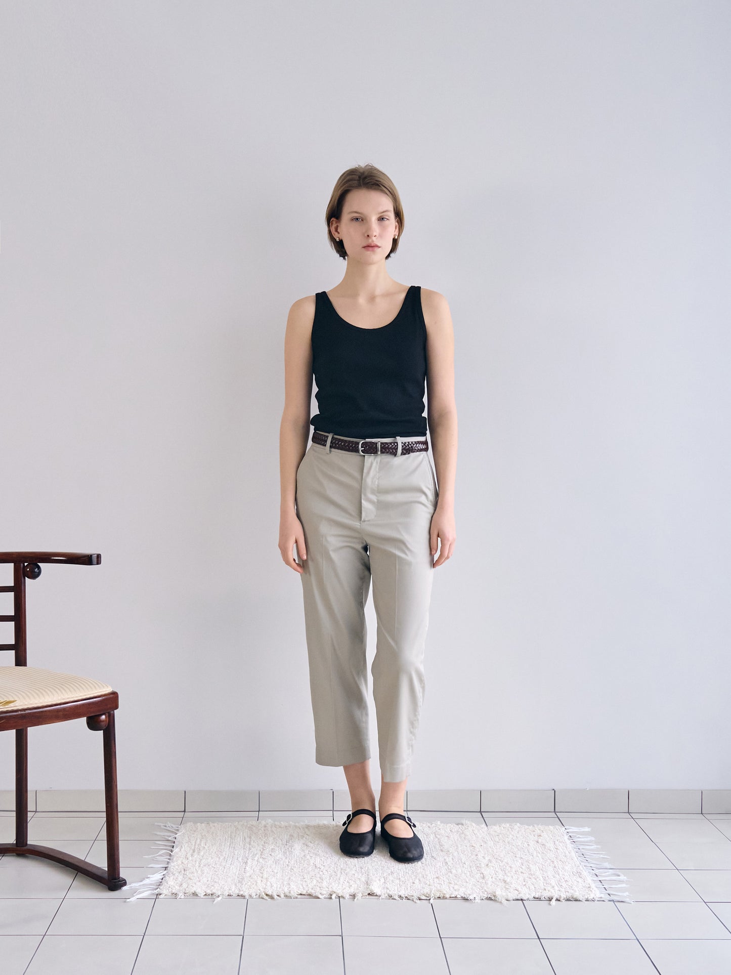 PATRICIA ANKLE PANTS [ Oyster Beige ]