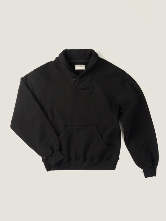 SHAWL COLLAR SWEATSHIRT [ Deep Black ]