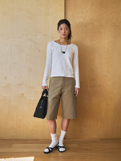 SMOOTH SCOOP NECK TOP [ White ]