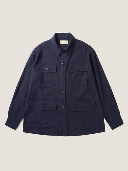 CAROLINE SILK LINEN JACKET [ Royal Blue ]