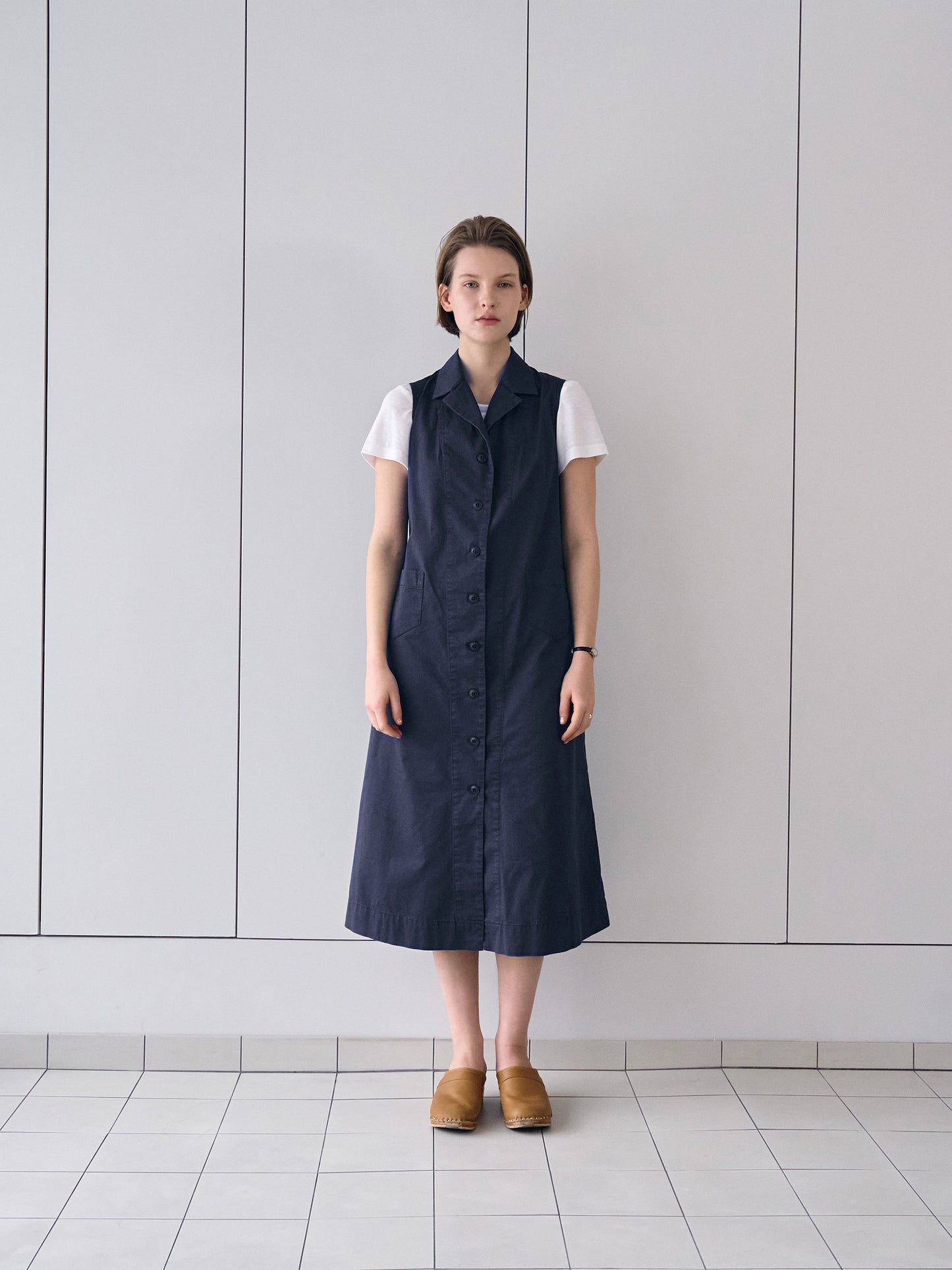 IRIS CHORE DRESS [ Navy ]