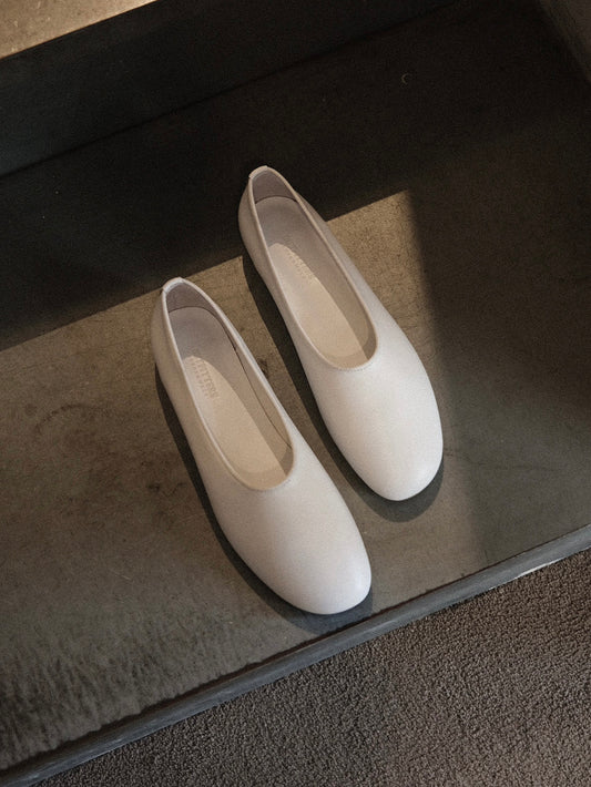 GRACE OPERA FLATS [ Clean White ] Italian Leather