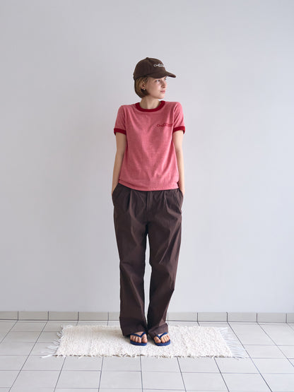 OUTFITTERS LOGO RINGER T-SHIRT [ Vintage Red ]