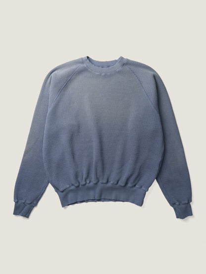 WAFFLE CREWNECK SWEATSHIRTS [ Blue ]