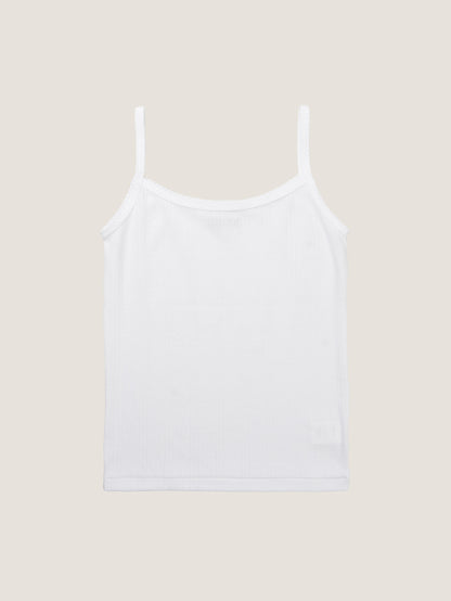 SCALLOPED TRIM SLEEVELESS [ White ]