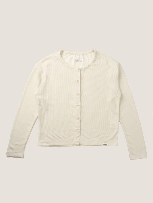 AIRY WAFFLE CARDIGAN [ Cream ]
