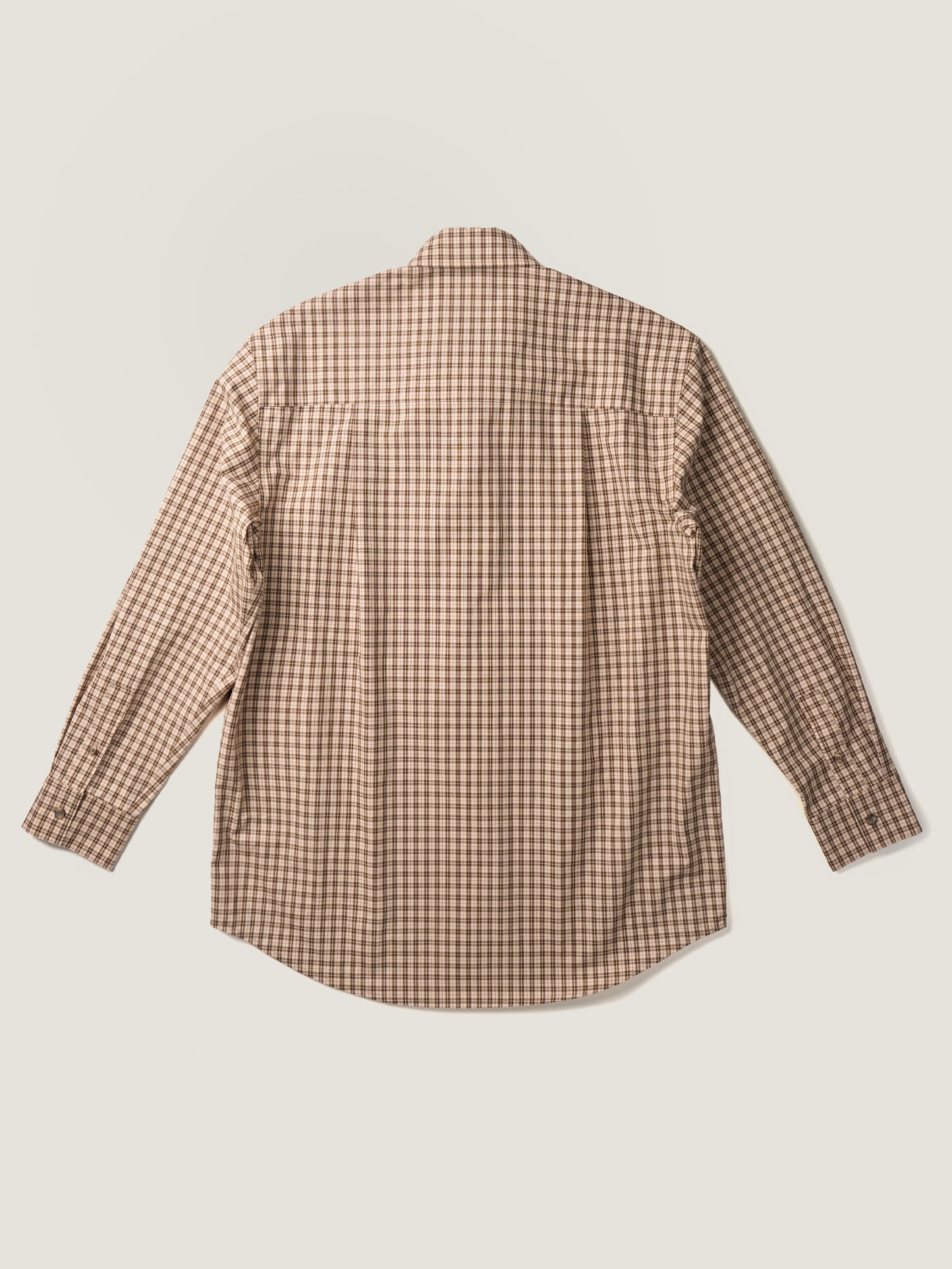 2 POCKET BUTTON DOWN SHIRT [ Beige Tartan ]