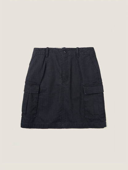 LILY UTILITY CARGO SKIRT [ Herringbone Navy ]
