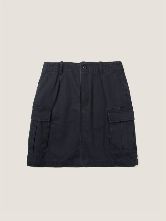 LILY UTILITY CARGO SKIRT [ Herringbone Navy ]