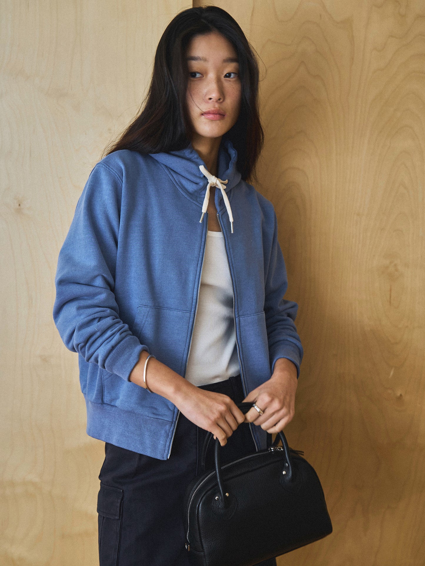 PARK FULL ZIP HOODIE [ Sea Blue ]