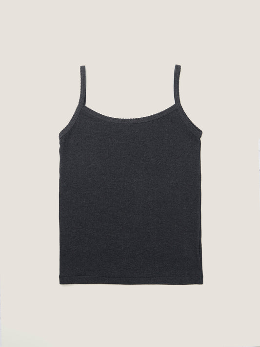 SCALLOPED TRIM SLEEVELESS [ Blend Gray ]