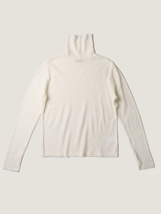 RUSTLE WOOL TURTLE TOP [ Warm Ivory ]