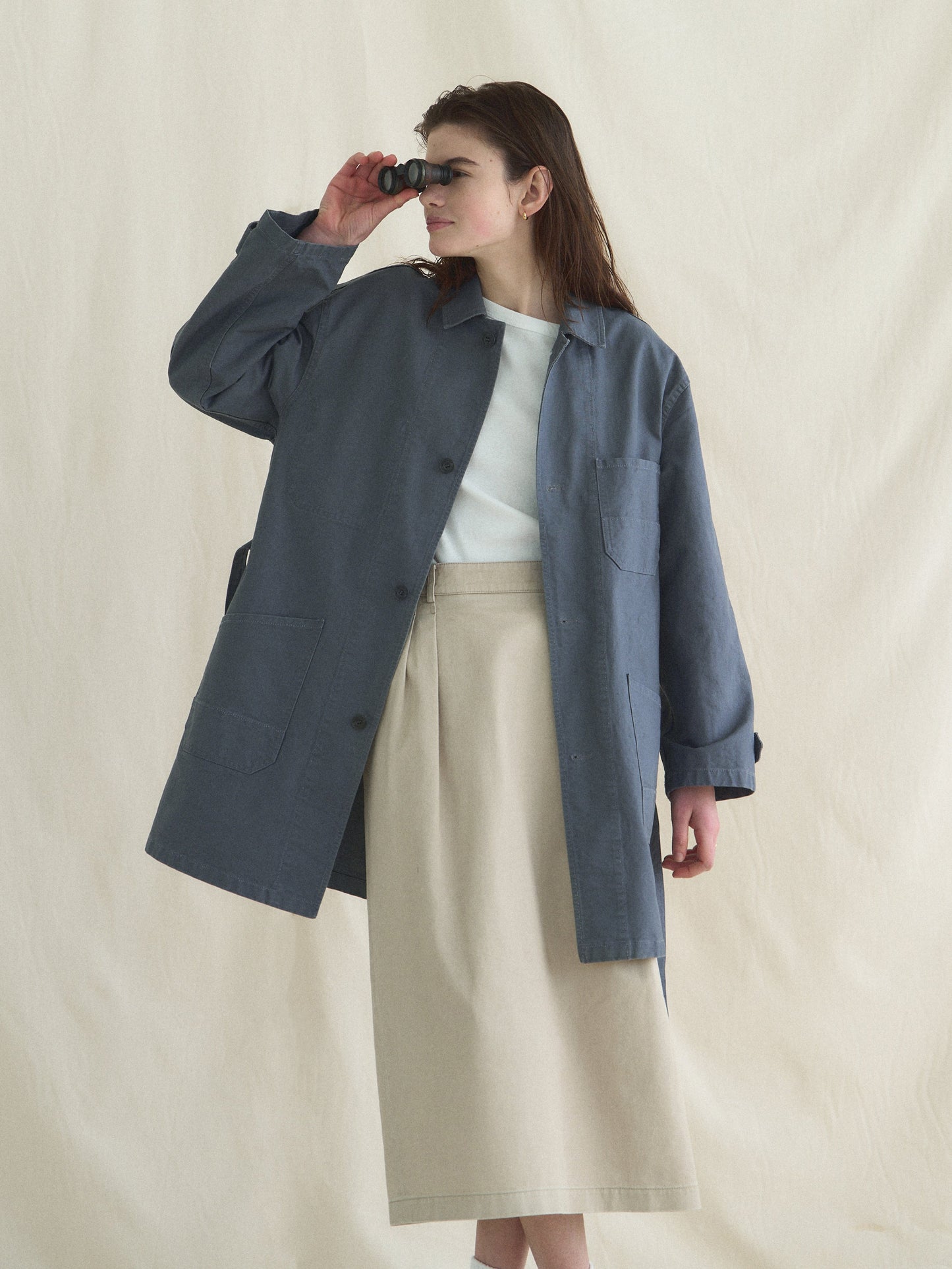 (-30%) ATELIER LONG JACKET [ Smokey Blue ]