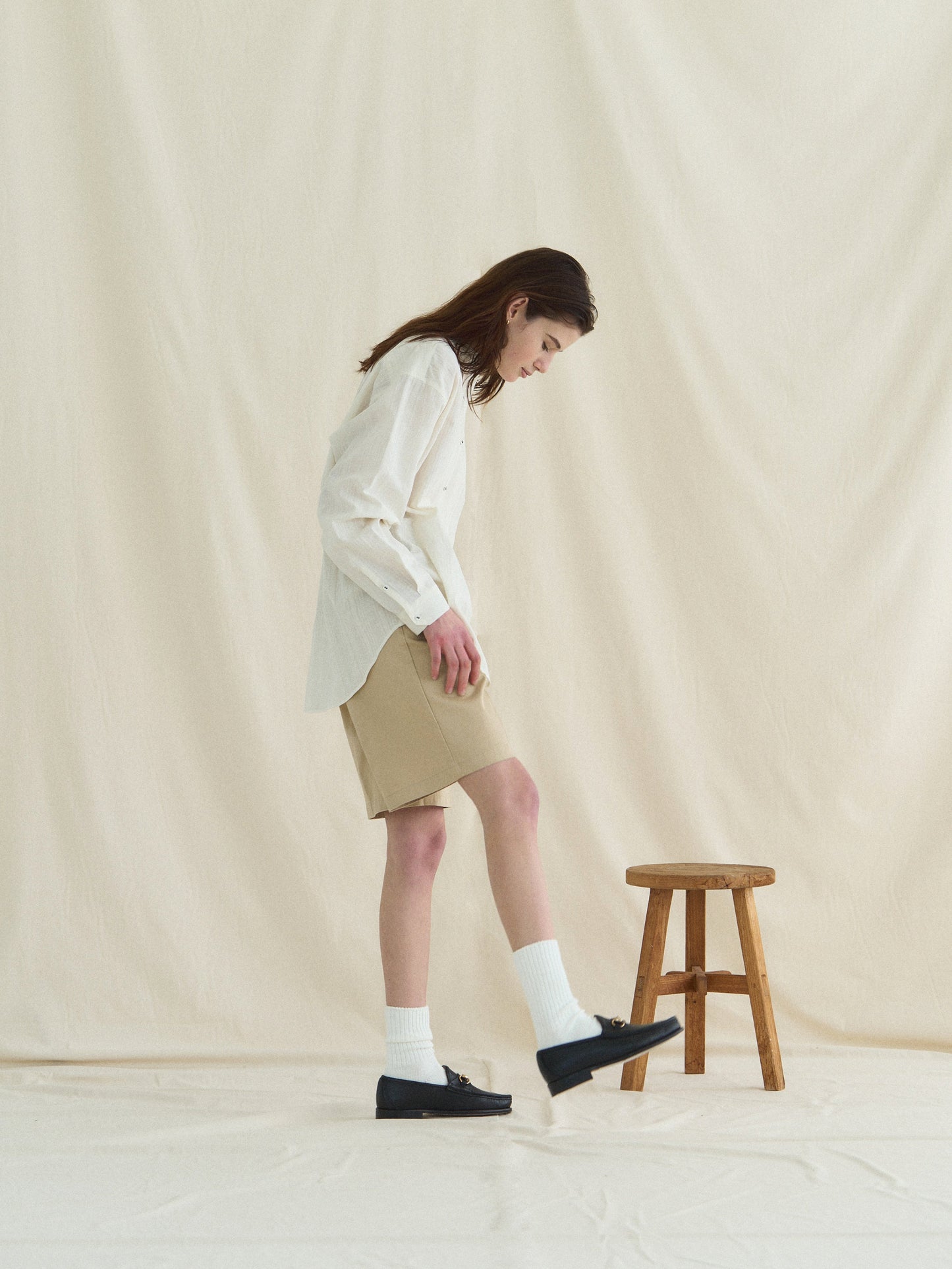 50's AMERICAN CHINO SHORTS [ Military Beige ]