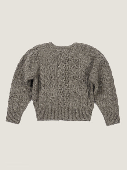 (-20%) CREAM TEA CABLE CARDIGAN [ Ash ]