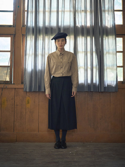 2 POCKET BUTTON DOWN SHIRT [ Beige Tartan ]