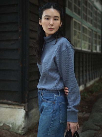 SALLY'S WAFFLE TURTLE TEE [ Smoke Blue ] New Season