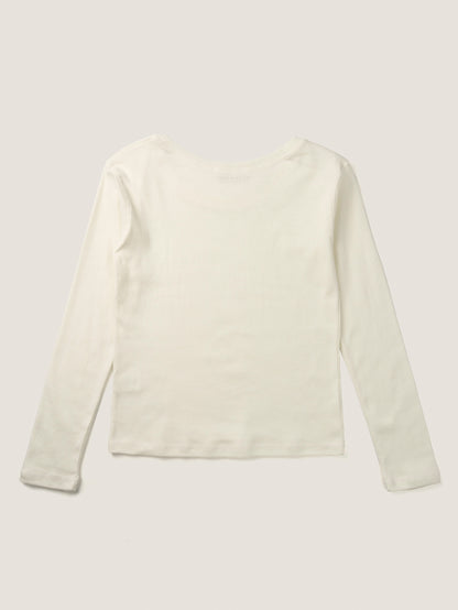 SMOOTH SCOOP NECK TOP [ Natural ]
