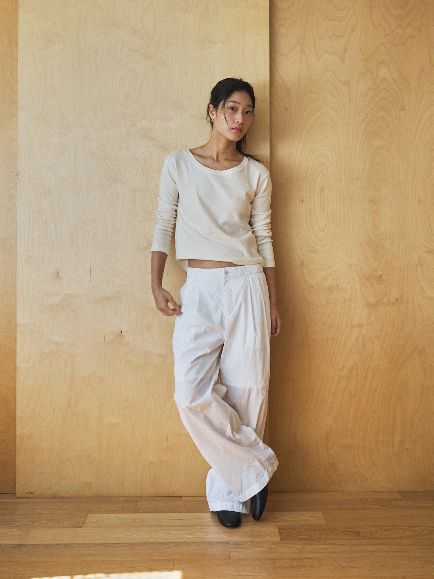 SMOOTH SCOOP NECK TOP [ Natural ]
