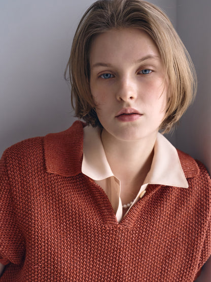 LOW GAUGE SKIPPER SWEATER New Season [ Terracotta Red ]