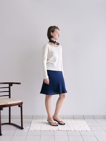 CHARDONNAY MIDI SKIRT [ Navy ]