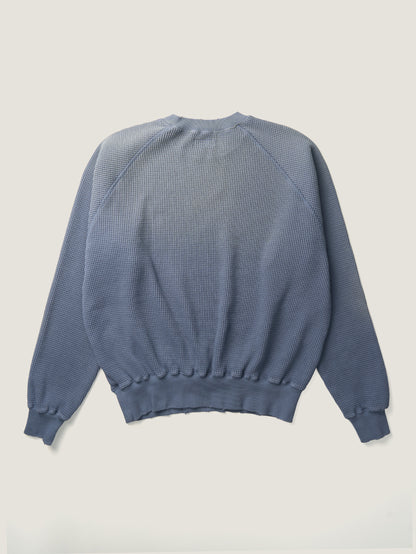 WAFFLE CREWNECK SWEATSHIRTS [ Blue ]