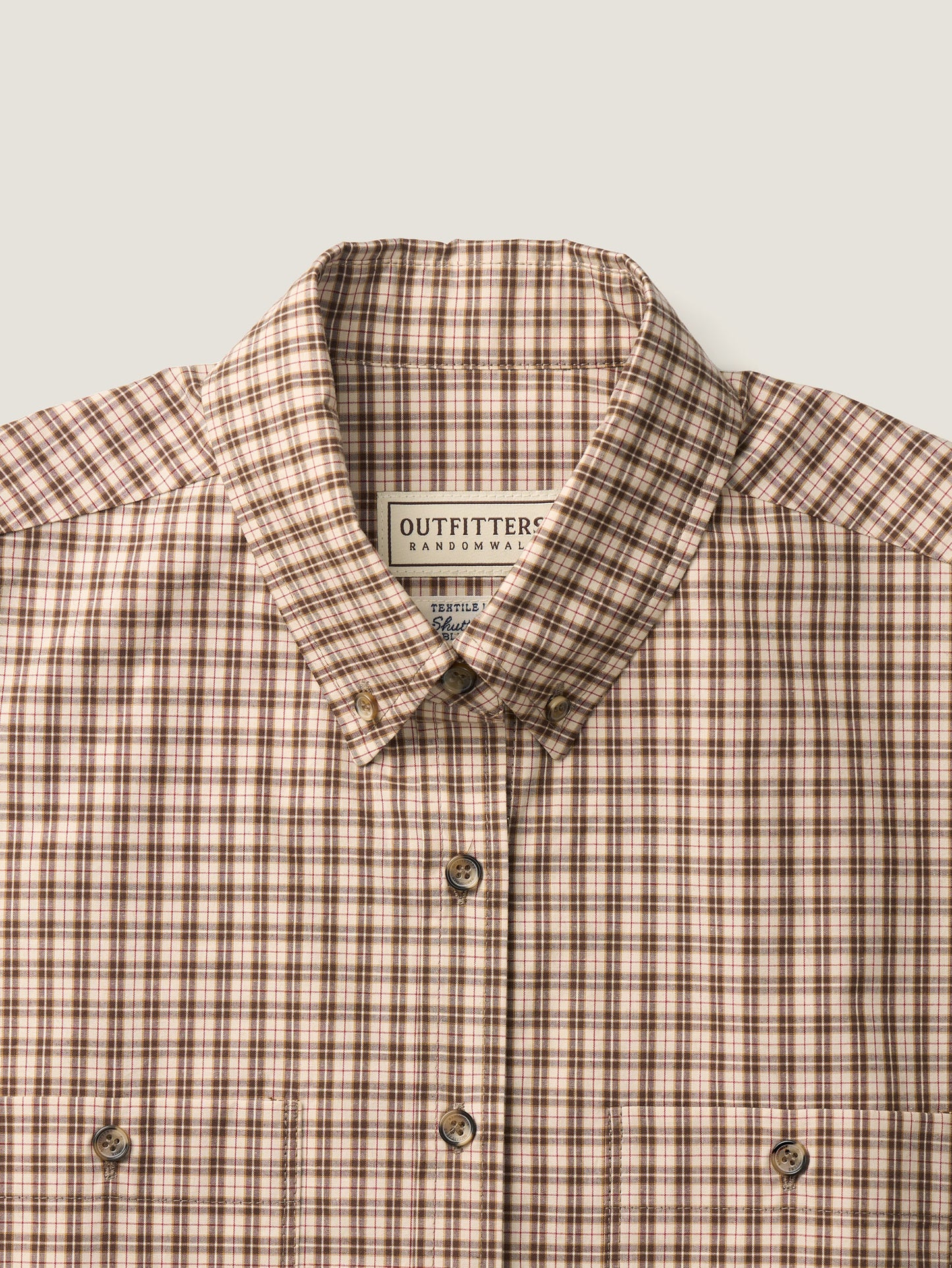 2 POCKET BUTTON DOWN SHIRT [ Beige Tartan ]