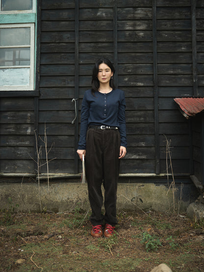 PENELOPE BUTTON TOP [ Night Navy ]