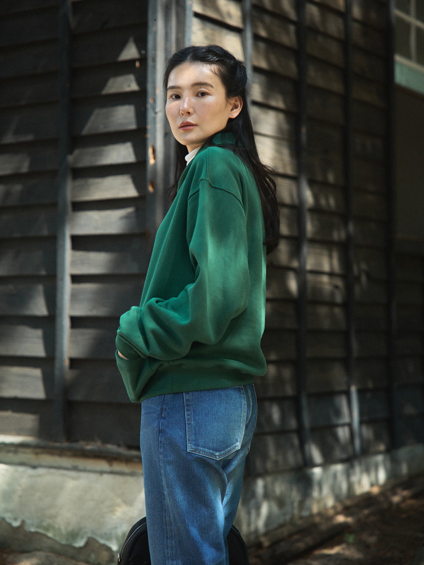 SHAWL COLLAR SWEATSHIRT [ British Green ]