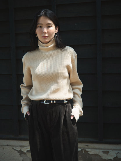 SALLY'S WAFFLE TURTLE TEE [ Biscuit Beige ] New Season