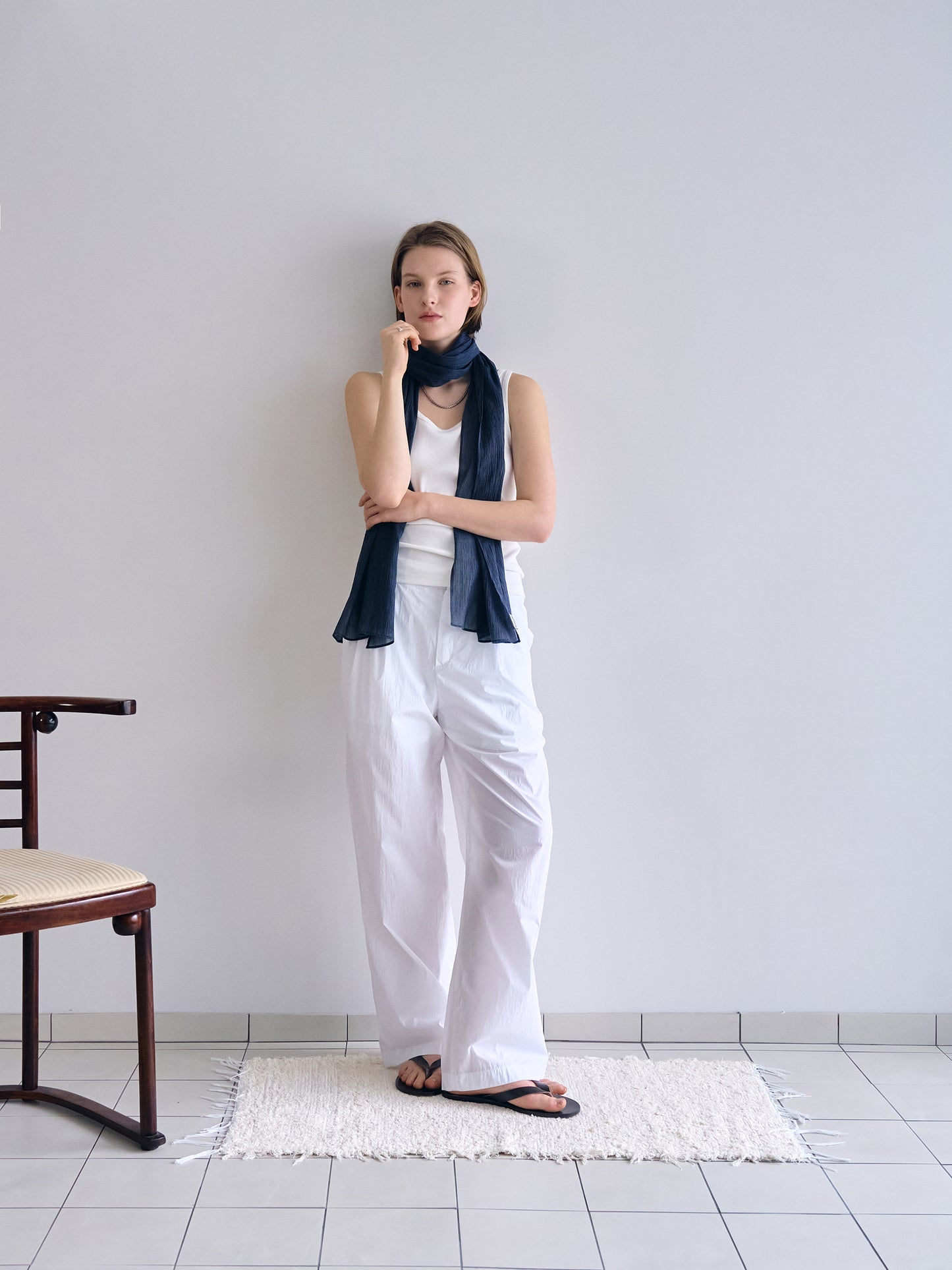 MIST STRIPE SCARF [ Indigo ]