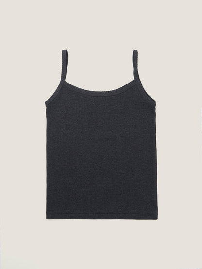 SCALLOPED TRIM SLEEVELESS [ Blend Gray ]
