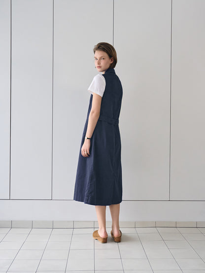 IRIS CHORE DRESS [ Navy ]