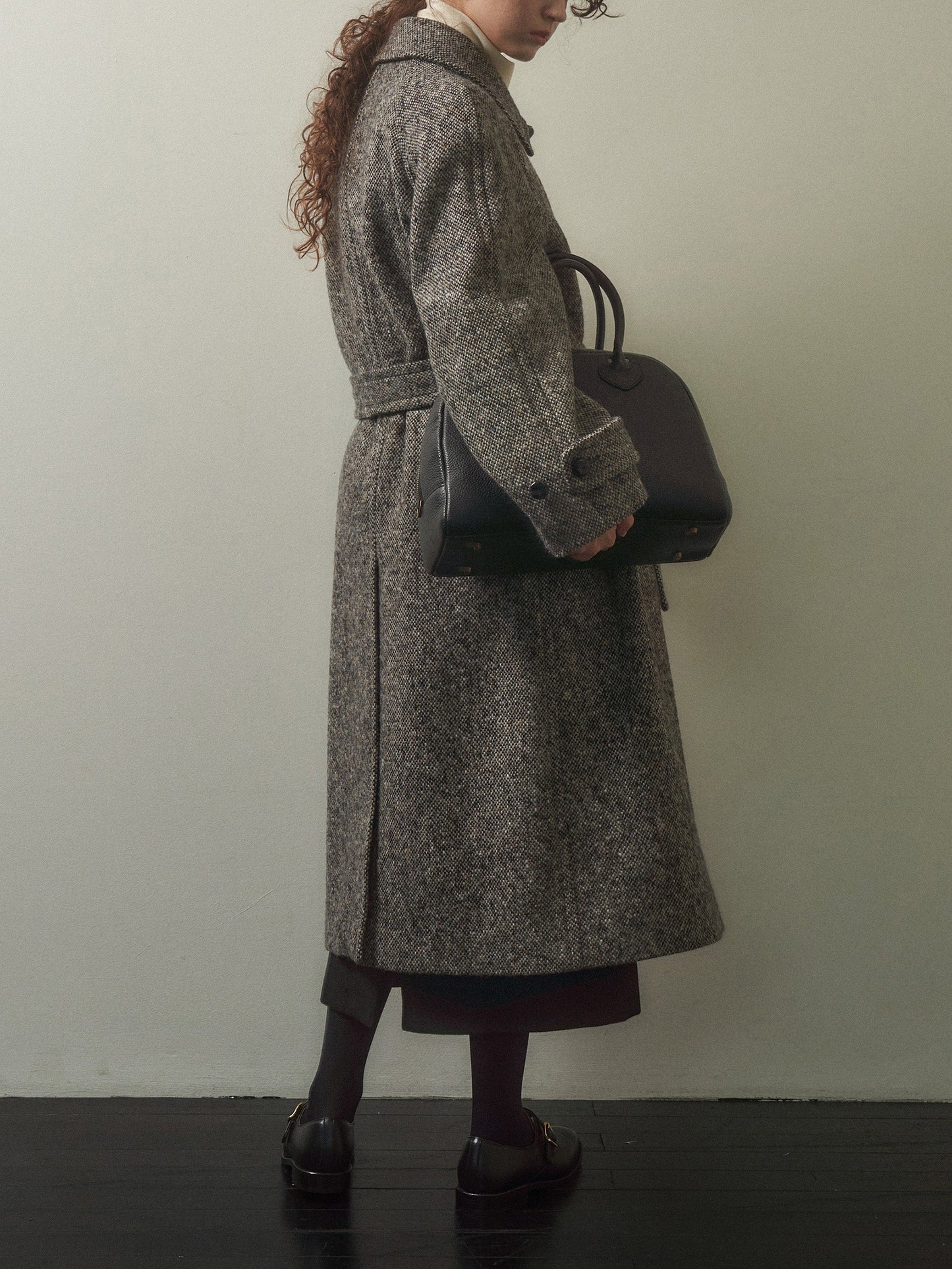 CHABROL COAT [ Salt & Pepper Black Tweed ]