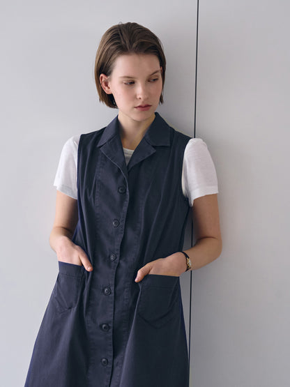 IRIS CHORE DRESS [ Navy ]