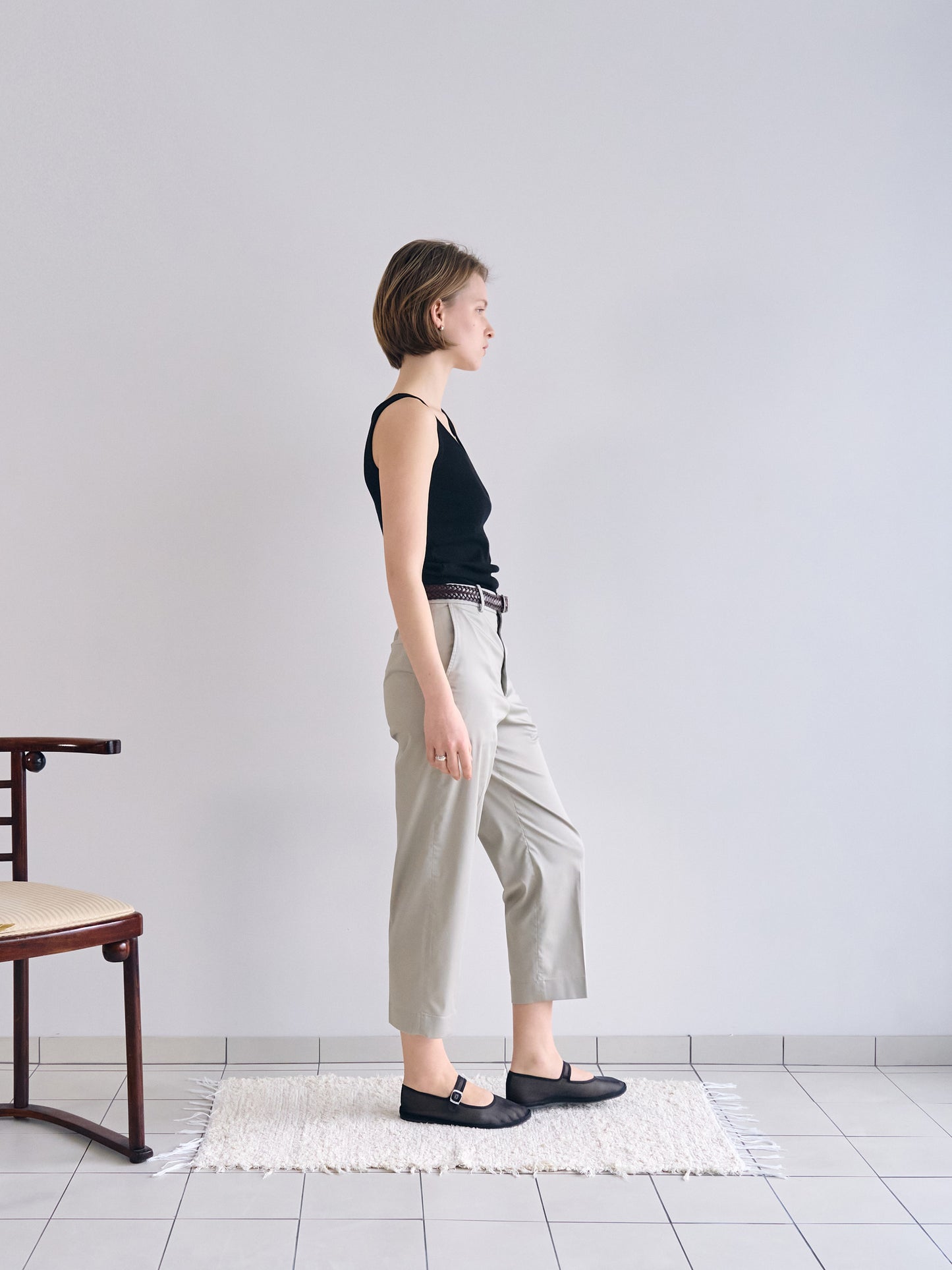 PATRICIA ANKLE PANTS [ Oyster Beige ]
