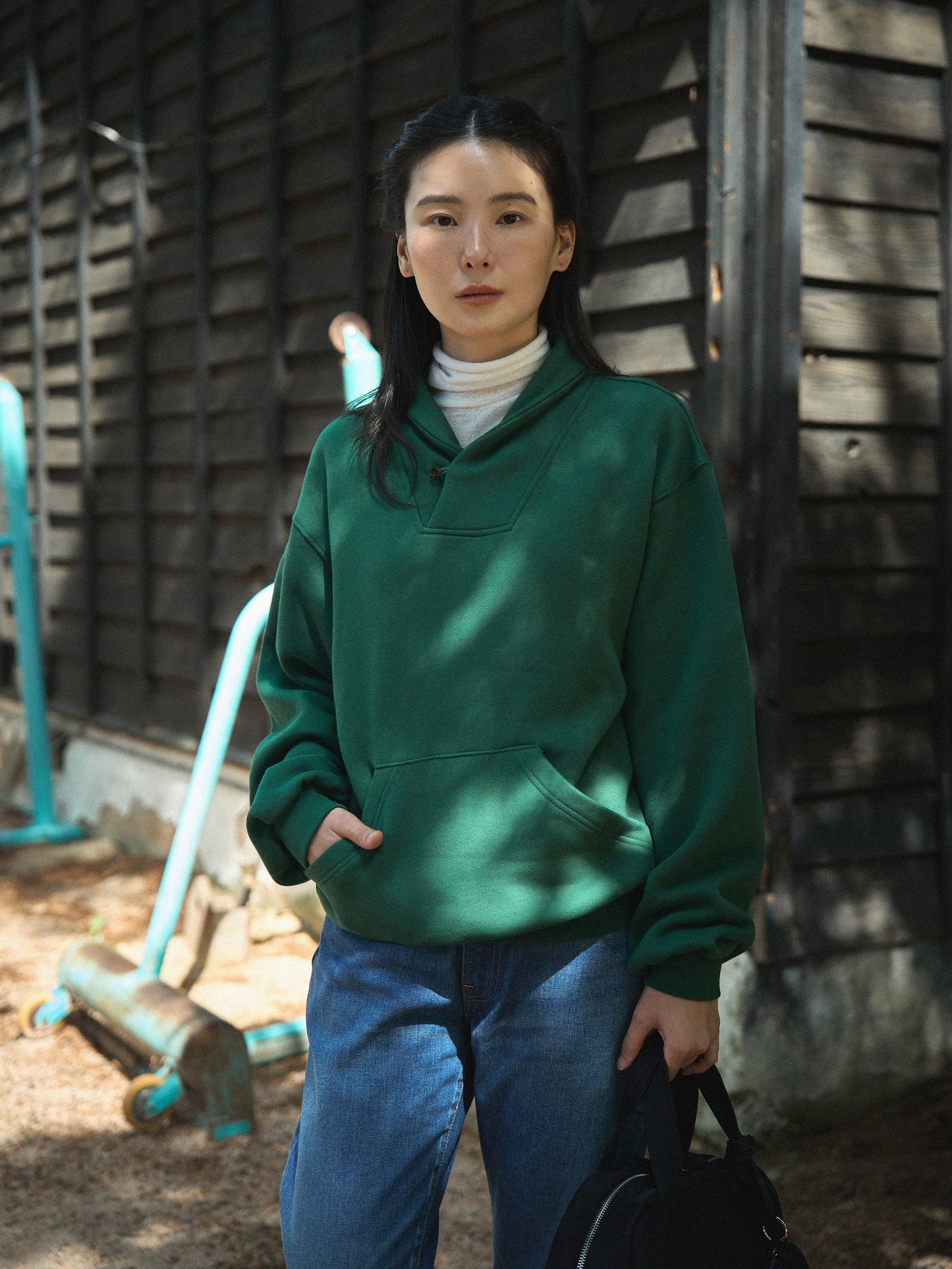 SHAWL COLLAR SWEATSHIRT [ British Green ]