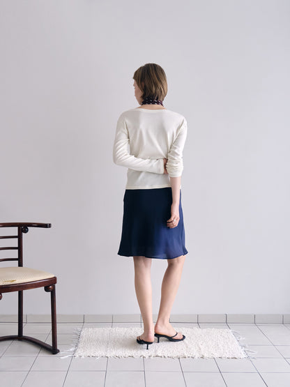 CHARDONNAY MIDI SKIRT [ Navy ]