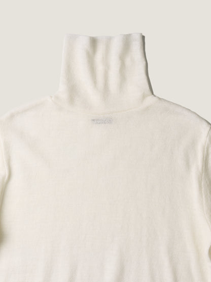 RUSTLE WOOL TURTLE TOP [ Warm Ivory ]