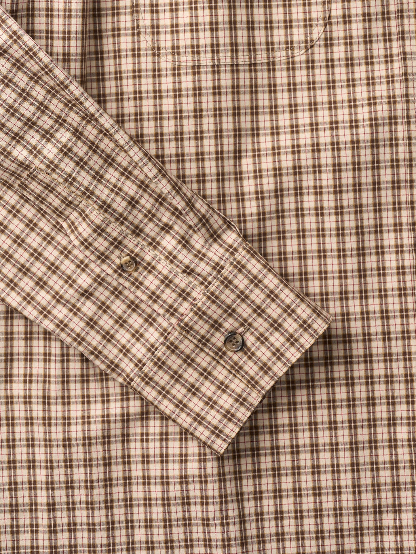2 POCKET BUTTON DOWN SHIRT [ Beige Tartan ]