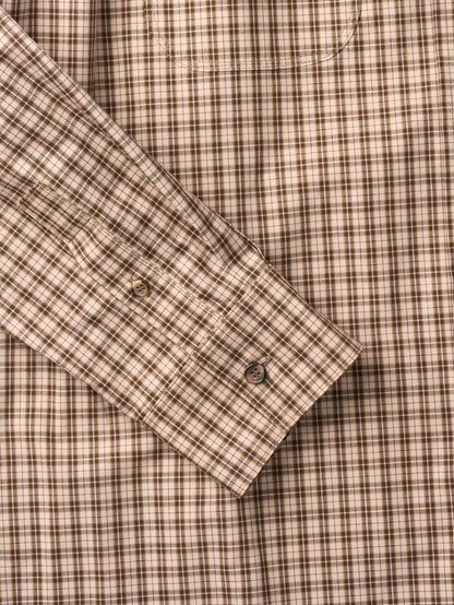 2 POCKET BUTTON DOWN SHIRT [ Beige Tartan ]