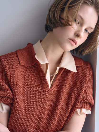 LOW GAUGE SKIPPER SWEATER New Season [ Terracotta Red ]