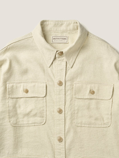 CAROLINE SILK LINEN JACKET [ Natural ]