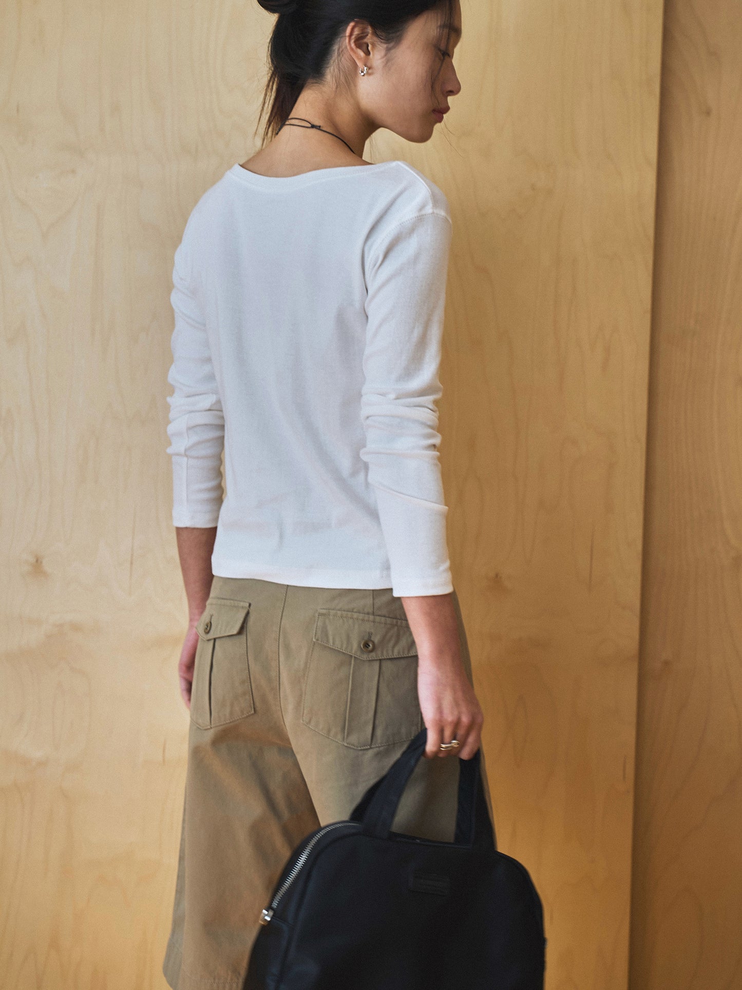 SMOOTH SCOOP NECK TOP [ White ]