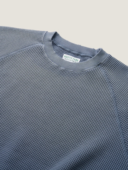 WAFFLE CREWNECK SWEATSHIRTS [ Blue ]