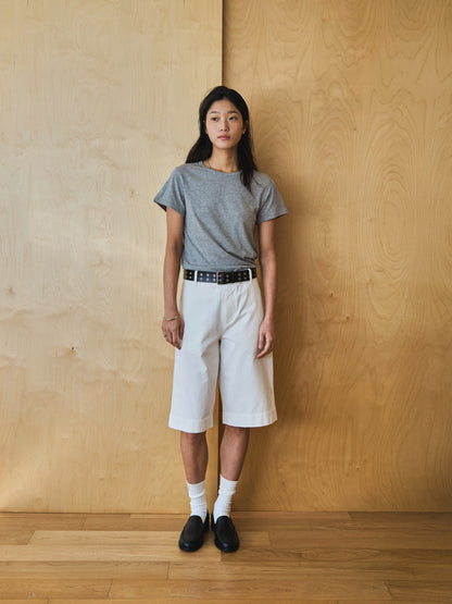 LENTO BERMUDA SHORTS [ Washed White ]
